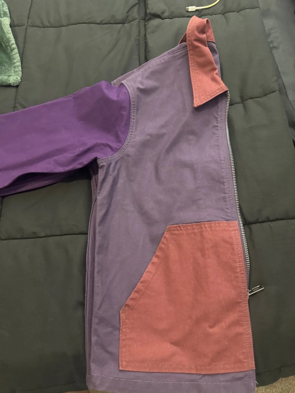 Levi’s Colorblock Zip Jacket in Purple, Brown & Tan - Picture 4 of 5